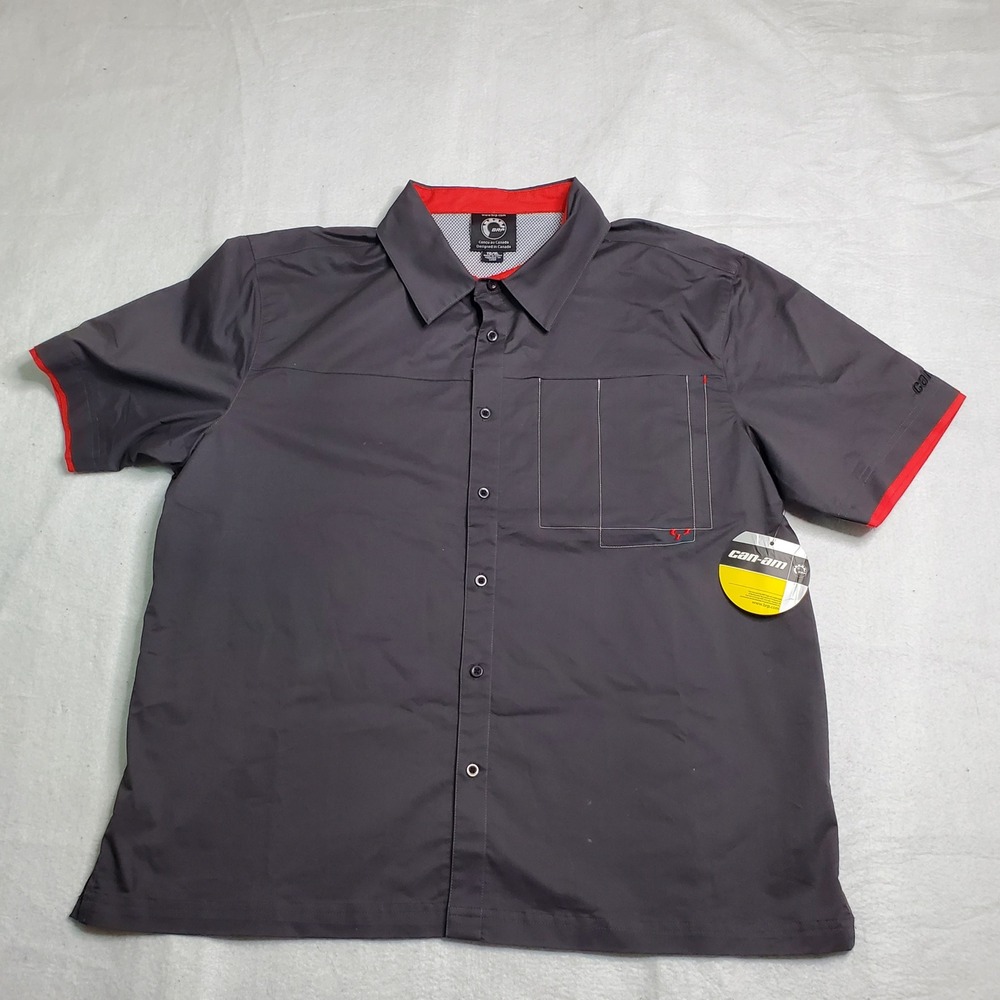 Can-Am Unisex BRP Gray Mechanic Work Short Short Sleeve Automotive Size XL
